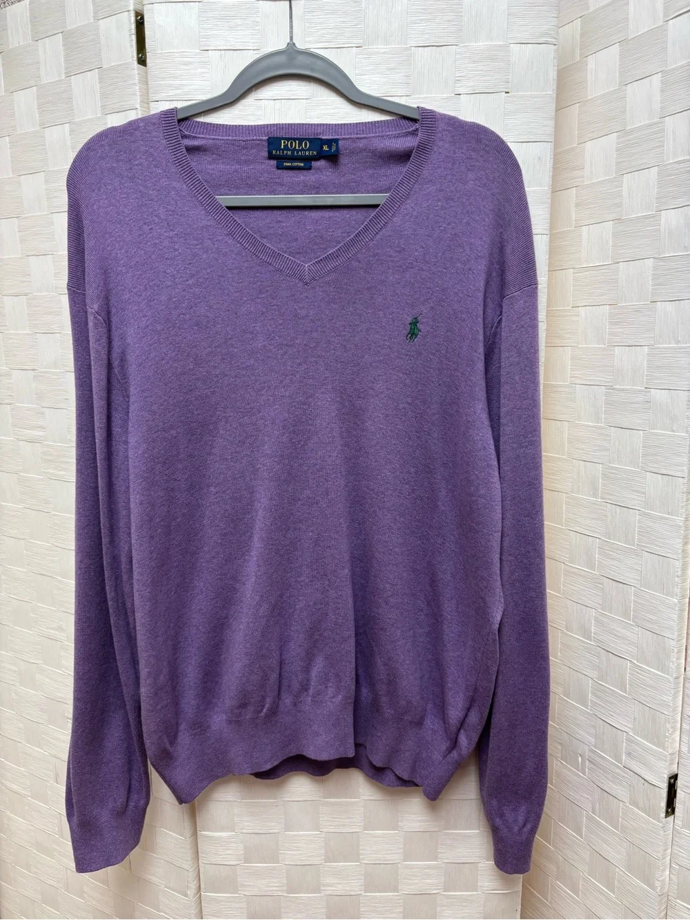 Polo by Ralph Lauren Men's V-Neck Sweater - Purple XL